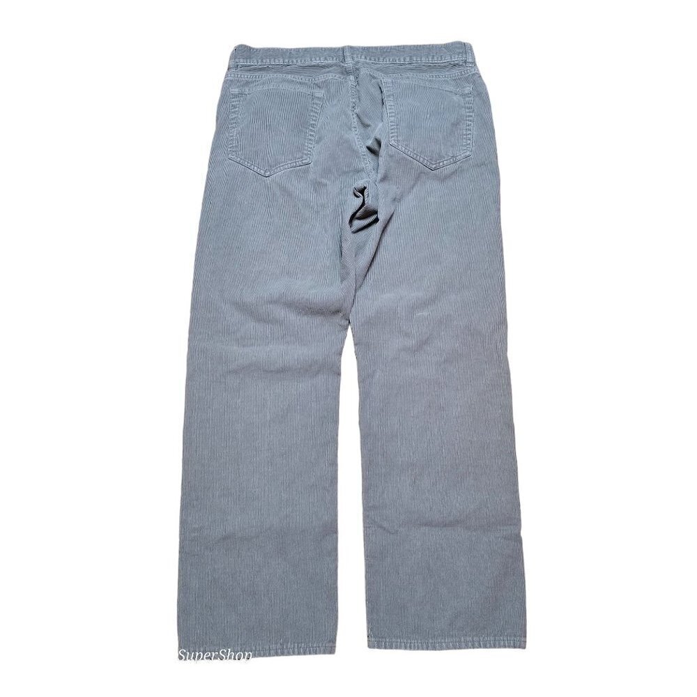Vintage J Crew Mens Pants 34"x30" Gray Corduroy Straight Leg Flat Front Pockets - Picture 4 of 4